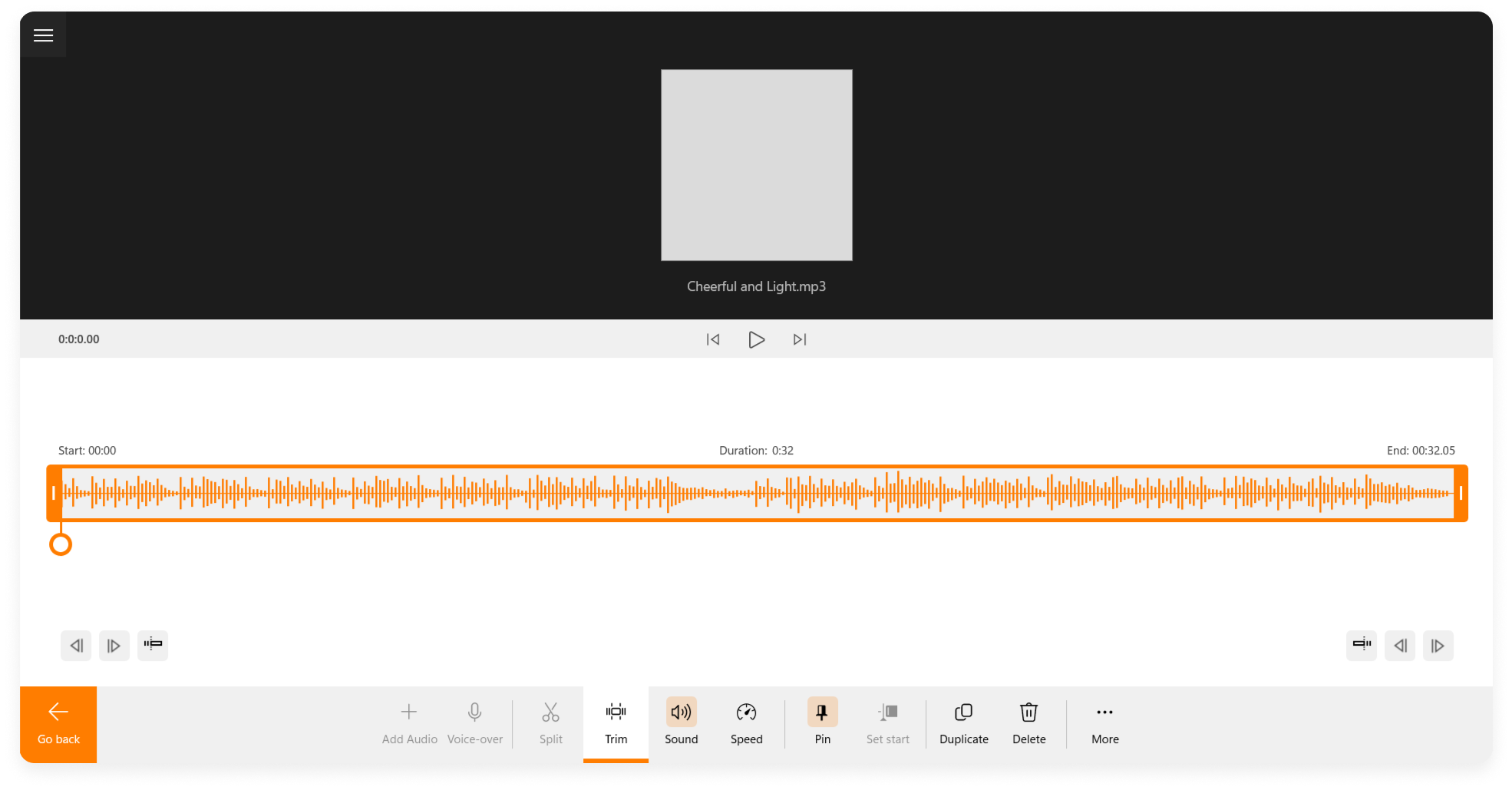 Trim Your Audio: Sometimes, the music track is longer than your video. To trim the audio, click the audio file and look for the Trim button. Then, drag to shorten the track as needed. You can also use the split tool to cut the audio track at specific points, giving you more control over where the music starts and stops.