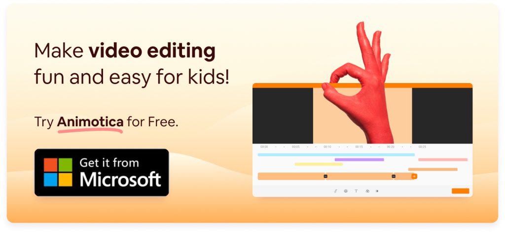 Make video editing 
fun and easy for kids! Try Animotica for Free.