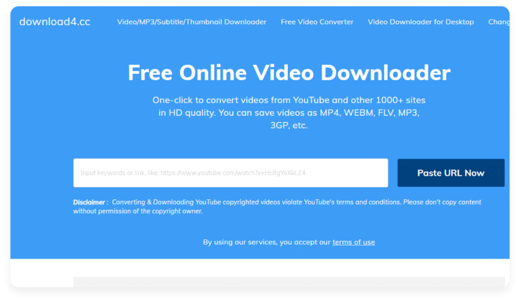 Download4.cc is one of the best YouTube video downloaders