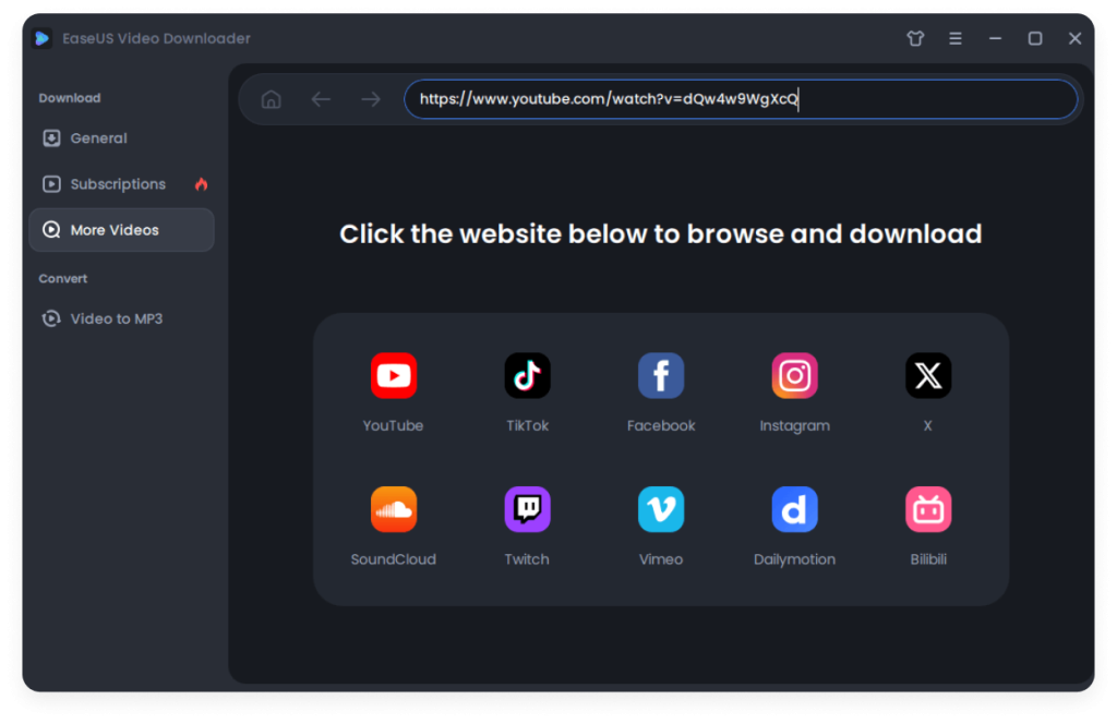 EaseUS Video Downloader is one of the best YouTube video downloaders