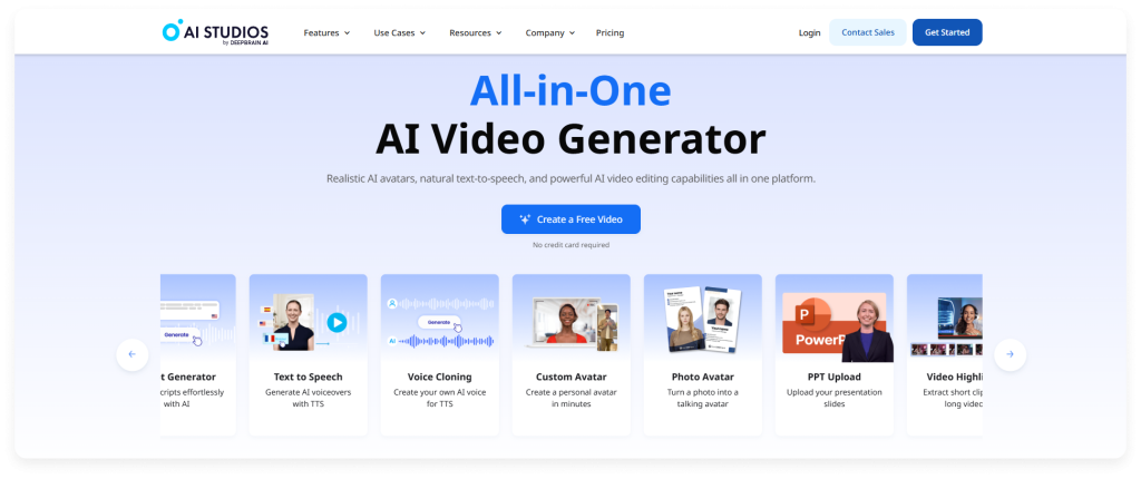 AI Studios is one of the best AI video generators in 2025