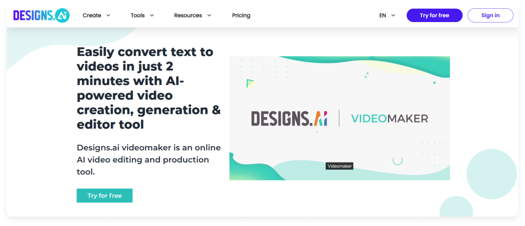 Designs AI is one of the best AI video generators in 2025