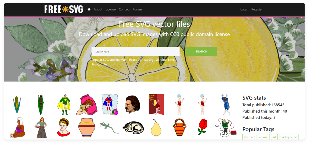 FreeSVG is one of the top stickers websites for video editing