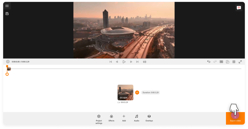 Click the Export video button to save your cut-in-half video